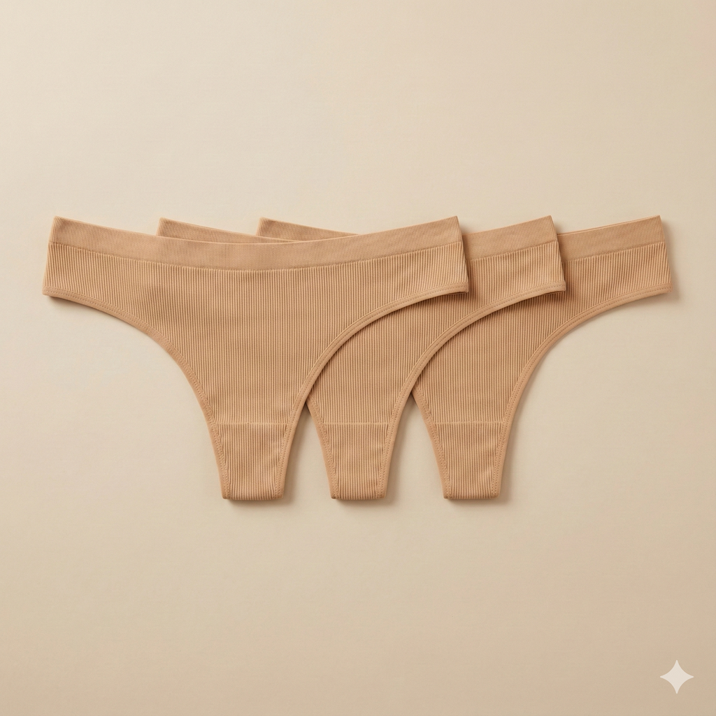 Ribbed Bikini Thong (3-Pack)